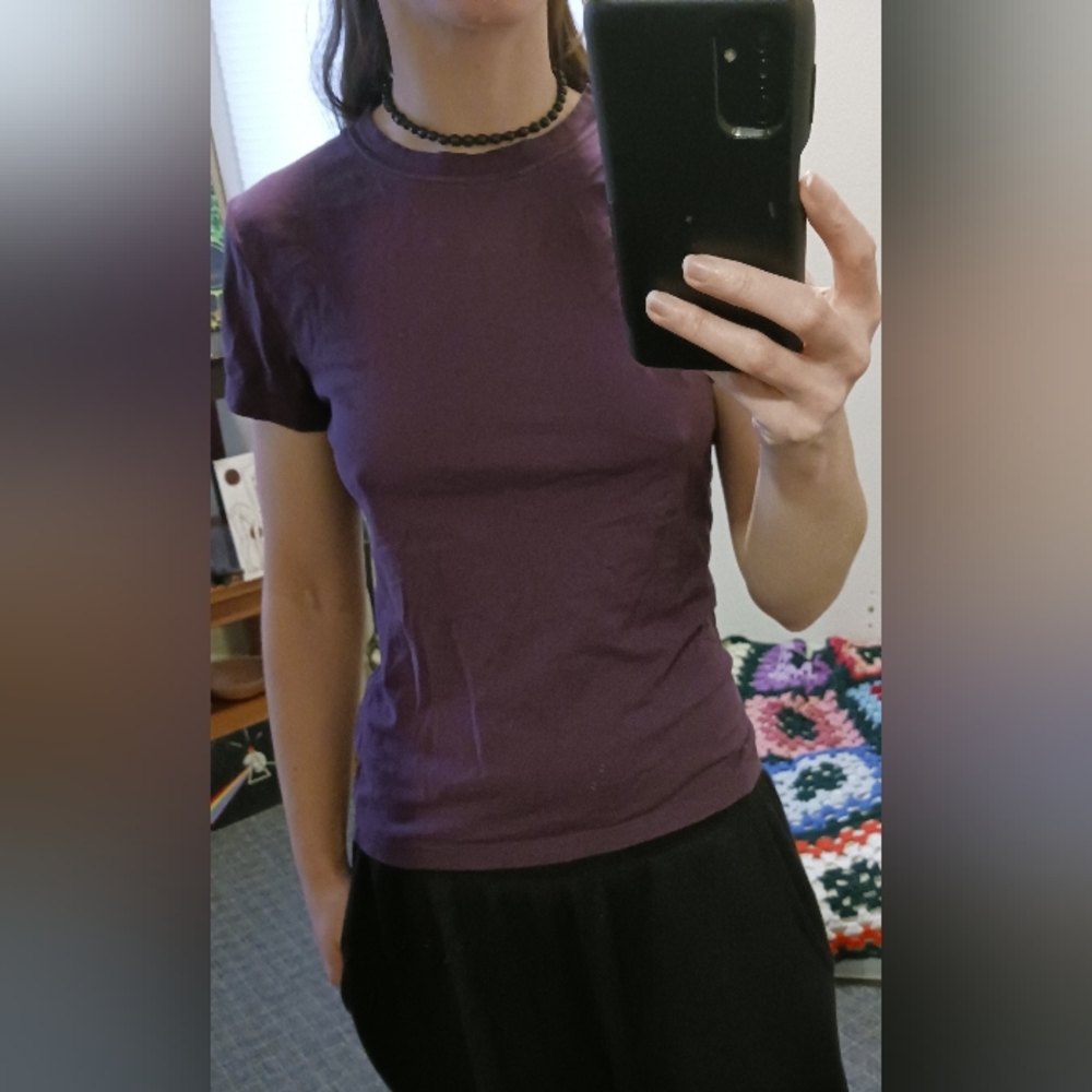 Spiegel Purple Cotton T-Shirt Medium
